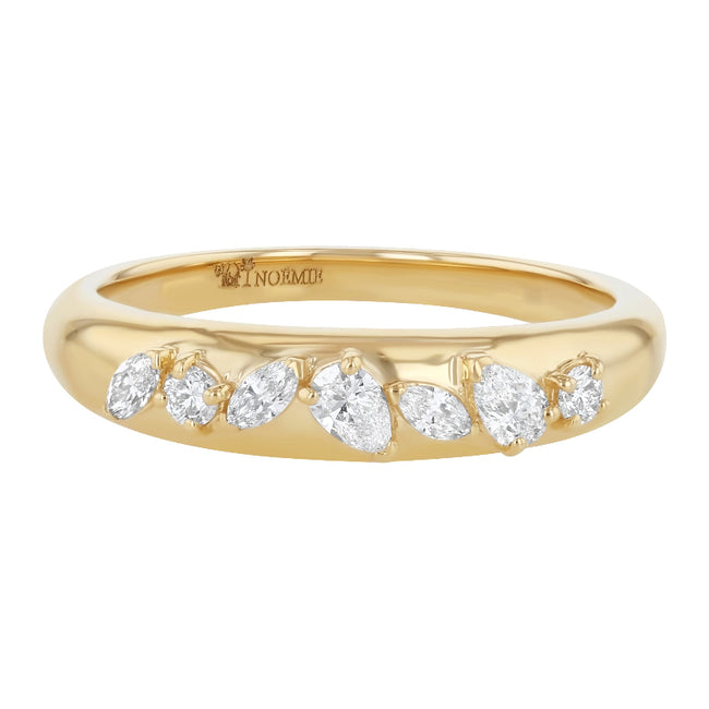 Confetti Diamond Multi Shape Single Row Ring - 18K Gold | VS Clarity