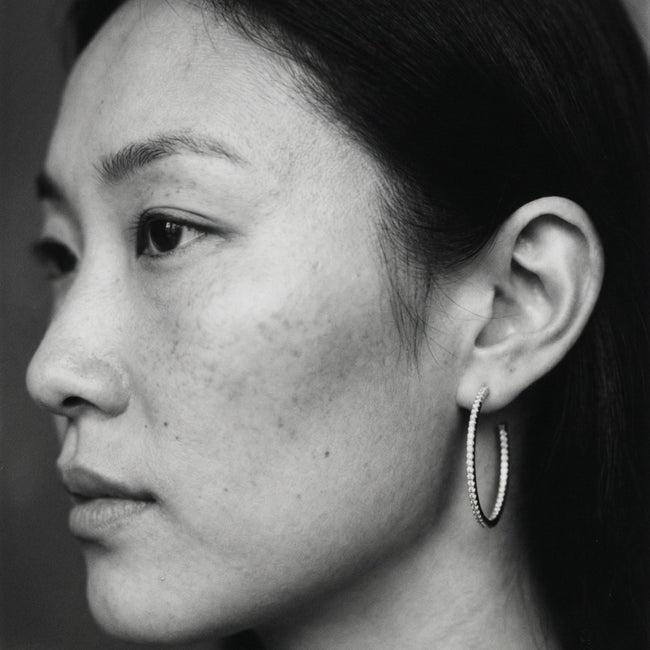 Diamond Hoop Earrings - Sterling Silver | VS Clarity Lab Diamonds