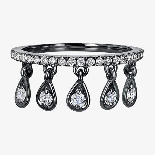 The Bohemian Dancer Ring dangling sparkle VS quality stone 14K 18K gold black rose white yellow