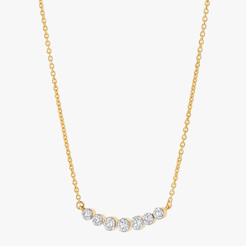 Diamond Crescent Necklace - 18K Gold | VS Clarity