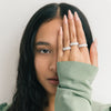 Oval Diamond Halo Half Band Ring - Lab Grown Diamonds | VS Clarity