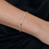18K Gold Diamond Tennis Bracelet with Gold Bar Links