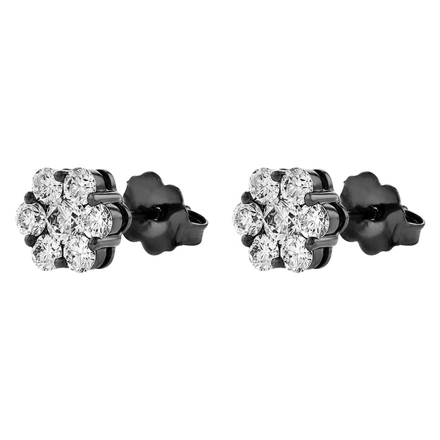 Diamond Flower Earrings | 18K Gold Stud Earrings | Noémie