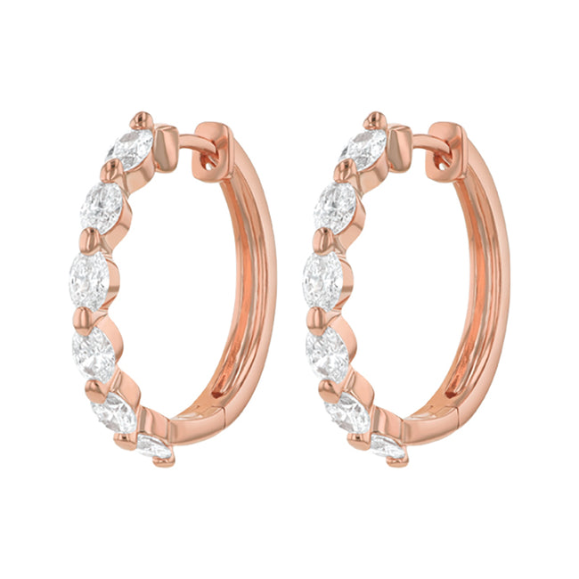 Multiple Oval Cut Hoops - Lab Grown Diamonds | VS Clarity