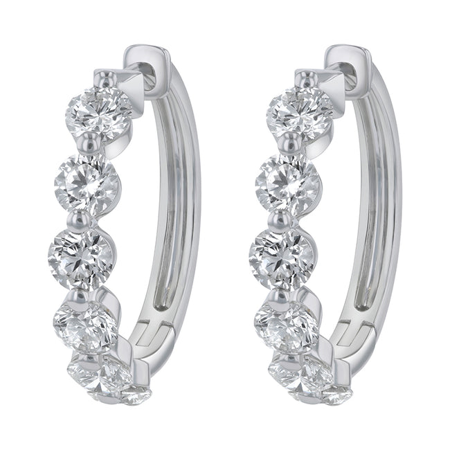 Multiple Diamond Hoops with 4 Carats - 18K Gold | VS Clarity