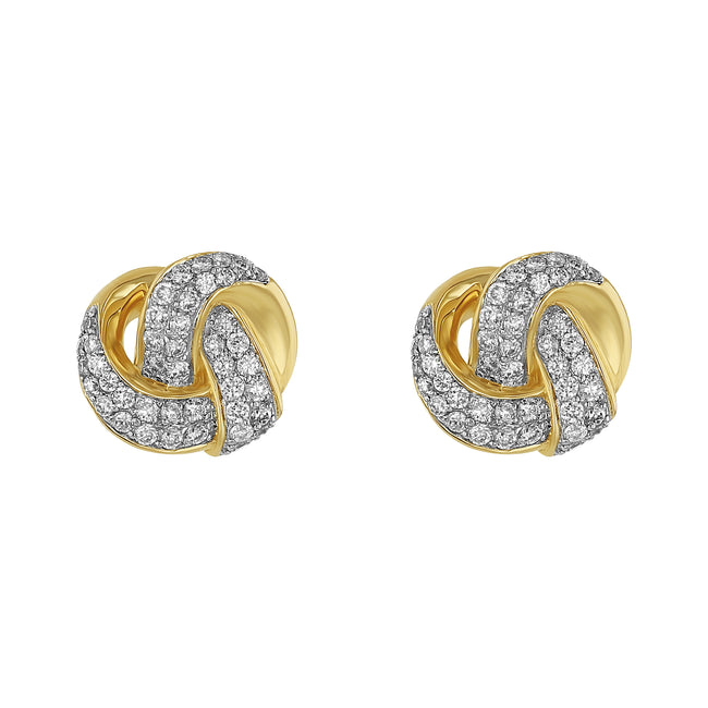 Lab Grown Diamond Love Knot Stud Earrings