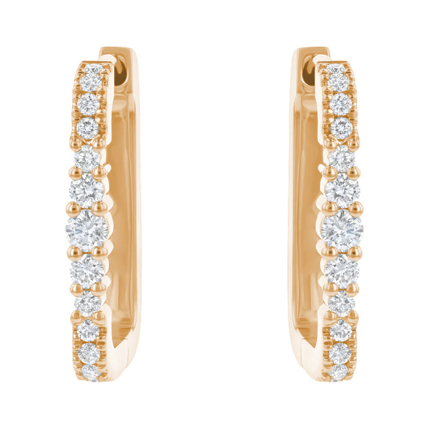 Hoop Diamond Earring Sparkling diamonds and gold jewelry fashion statement classic elegant VS quality diamond 14K 18K gold