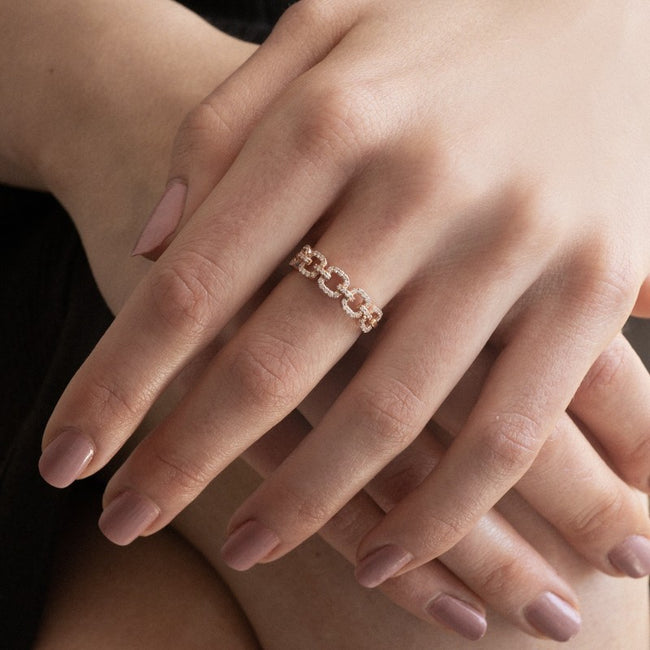Eternity Diamond Link Ring - 14K Gold | VS Clarity Lab Grown Diamonds