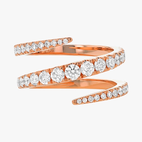 Eternity Graduated Diamond Spiral Ring - 18K Gold | VS Clarity
