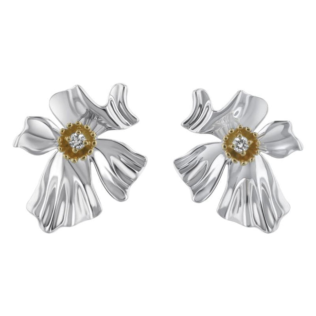 Floral Alchemy Stud Earrings - Sterling Silver | VS Clarity Lab Grown Diamonds