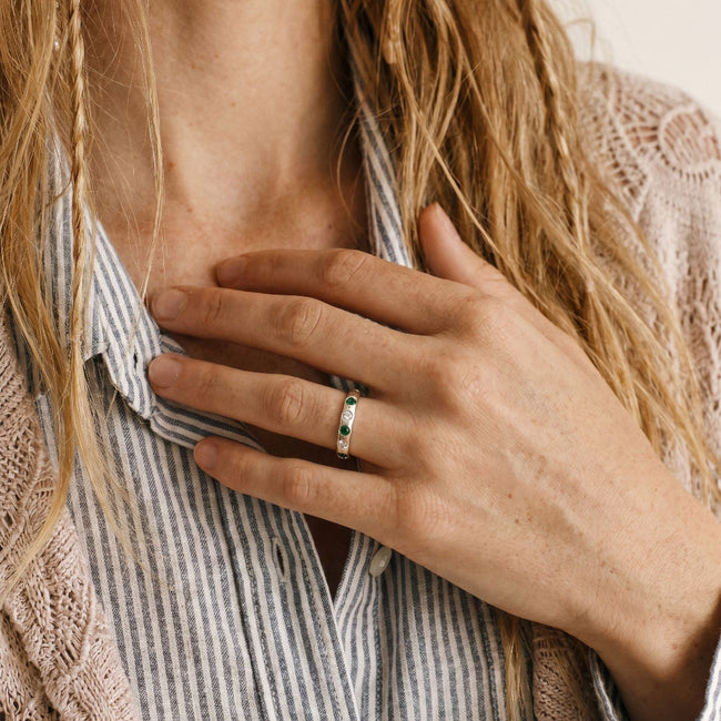 Birthstone Flush Design Ring