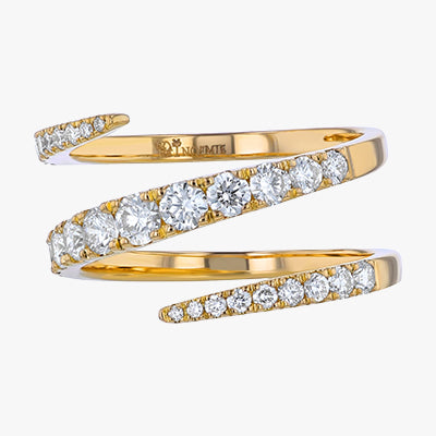 18K Gold Graduated Diamond Spiral Ring