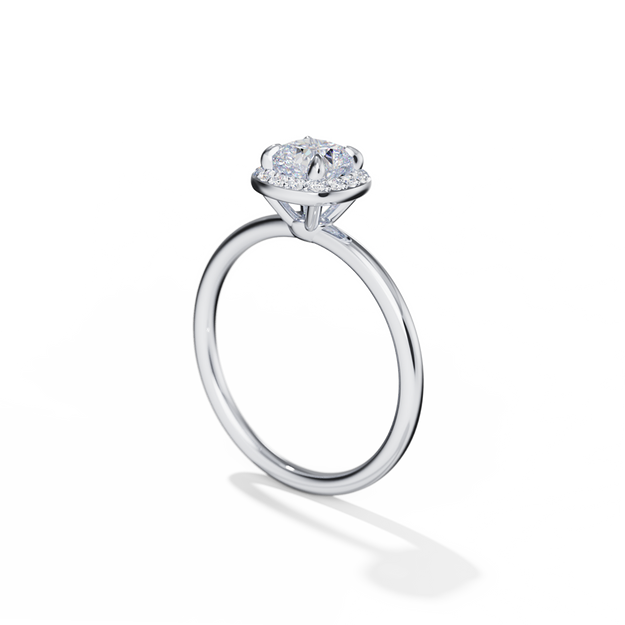 Noémie Halo Pick Your Diamond Shape Engagement Ring Oval Round Emerald Marquise Radiant Pear Cushion Asscher Heart Princess Solitaire quality diamond 18K gold Rose White Yellow Platinum