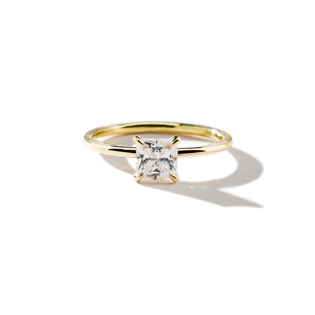 Noémie Solitaire Pick Your Diamond Shape Engagement Ring Oval Round Princess Emerald Radiant Asscher Cushion quality stone 18K gold Rose White Yellow Platinum