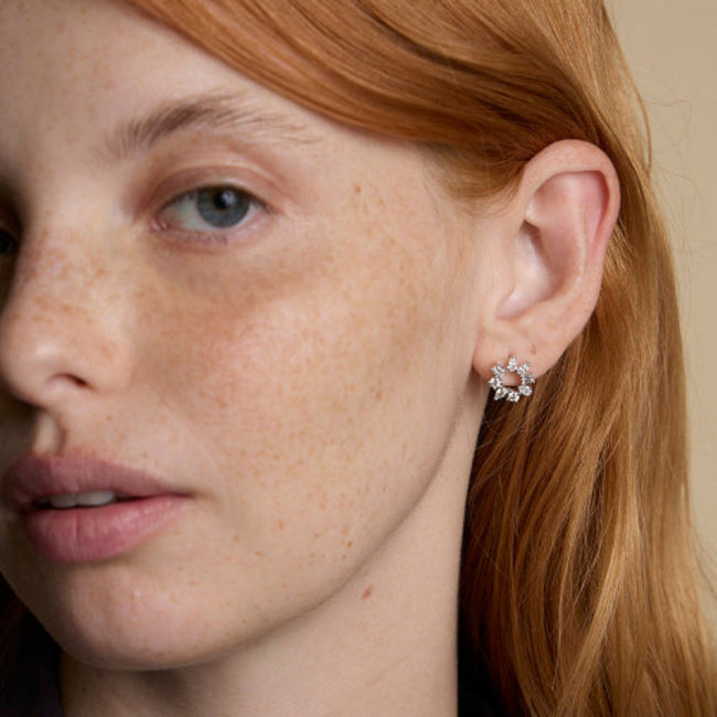 Multi Shape Diamond Circle Earrings - Lab Grown Diamonds | VS Clarity