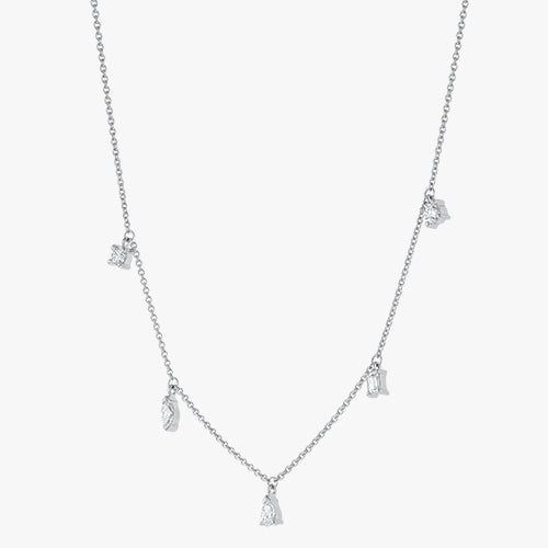 18K Multi Shape 5 Diamond Necklace