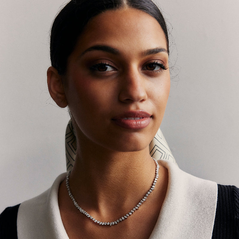 Lab Grown Multi Shape Diamond Tennis Necklace | Noémie