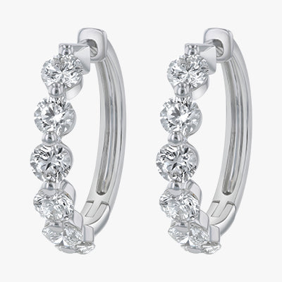 Multiple Diamond Hoops with 4 Carats - 18K Gold | VS Clarity