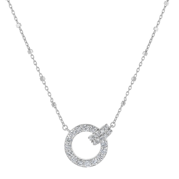 Lab Grown Triple Circle Diamond Necklace Interlocking Sparkle Understated Luxury Dainty Unique White Gold VS Clarity 14K 18K Gold 