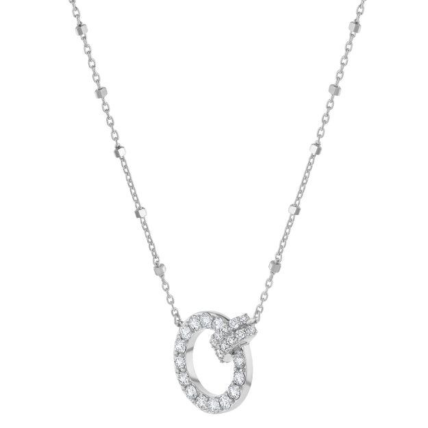 Lab Grown Triple Circle Diamond Necklace Interlocking Sparkle Understated Luxury Dainty Unique White Gold VS Clarity 14K 18K Gold 