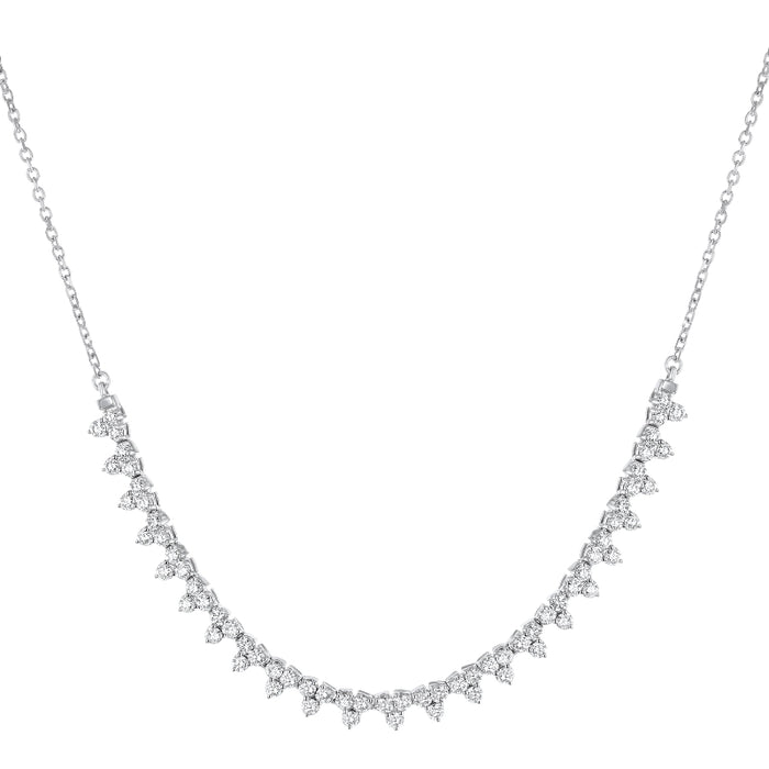 Triple Diamond Half-Tennis Necklace