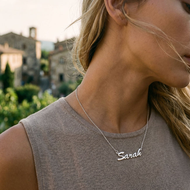 Custom Name Necklace - 18K Gold | VS Clarity Natural Diamonds