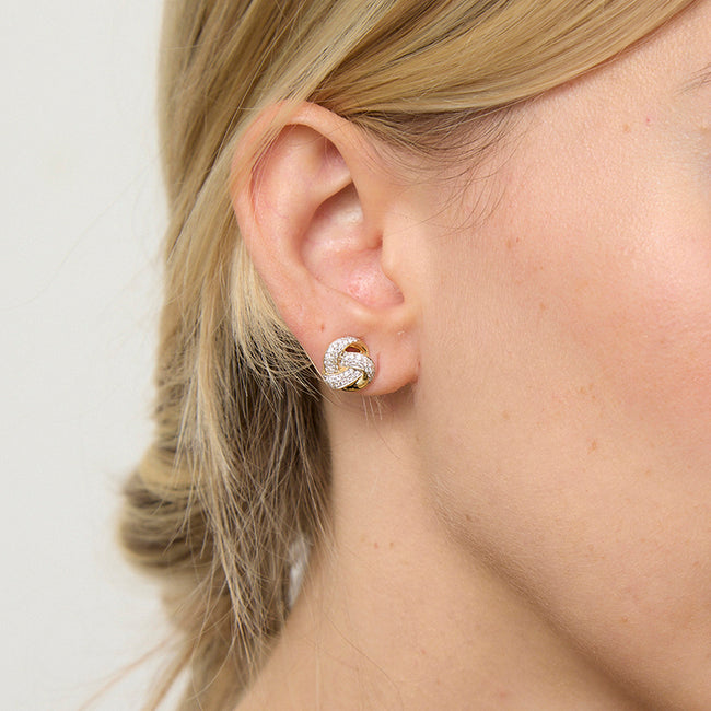 Lab Grown Diamond Love Knot Stud Earrings