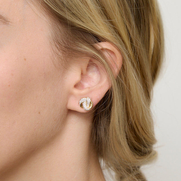 Dainty unique diamonds and gold earring Stylish fashionable jewelry classic elegant