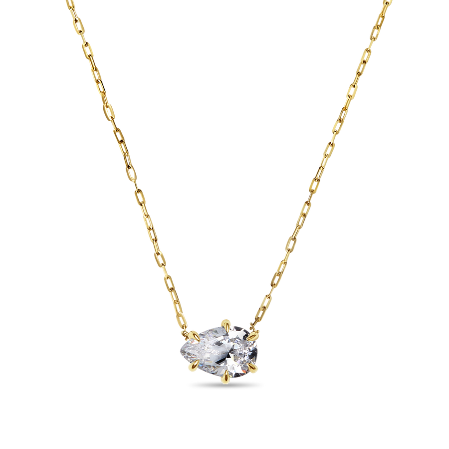 Pear cut diamond solitaire pendant