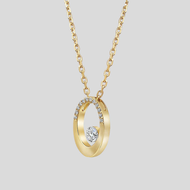 18-Karat Gold Floating Diamond Necklace with 1/5 Carat Total