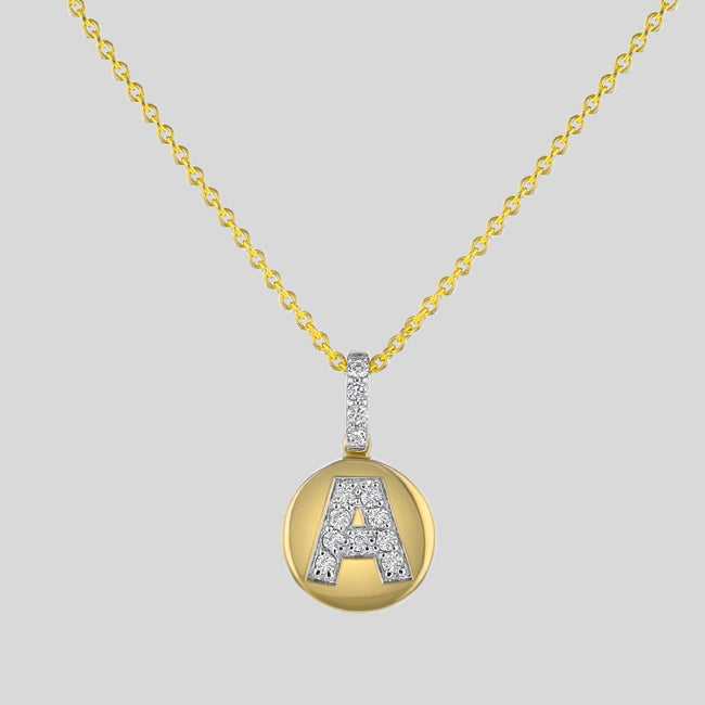 Diamond Initial Pendant Necklace - Lab Grown Diamonds | VS Clarity