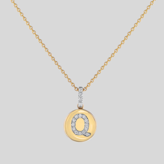 Initial "P" Pendant Necklace - 18K White Gold Plated, Cubic Zirconia, 45cm Box Chain (New With Tags)