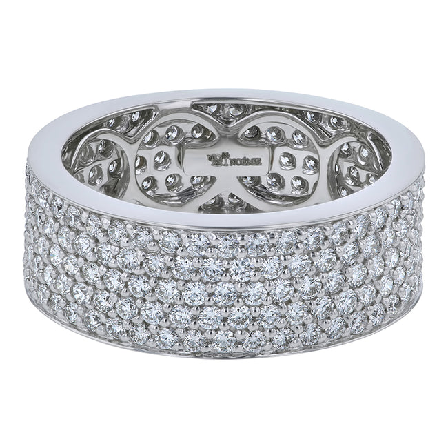 5-Row White Diamond Band - Sterling Silver | VS Clarity Lab Diamonds