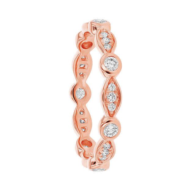 catalog The Eternity Vintage Diamond Band VS quality diamond 14K 18K gold rose white yellow platinum