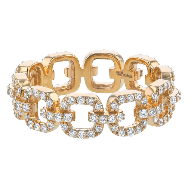 1.90 Carat VS quality Diamond Link Ring Chain Link Statement Fashion  14K 18K gold