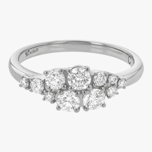 Lab Grown Round Diamond Cluster Ring Stackable Sparkle White Gold Platinum VS Clarity 14K 18K Gold