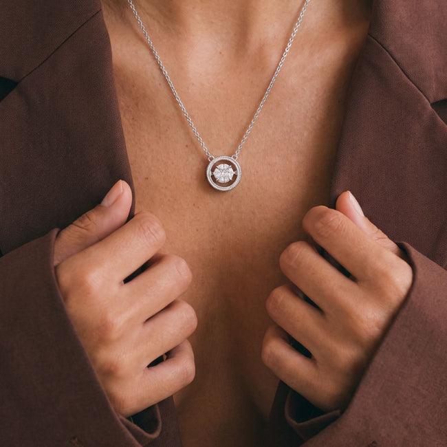 Rumba Dancing Diamond Necklace - 14K Gold | VS Clarity Lab Grown Diamonds