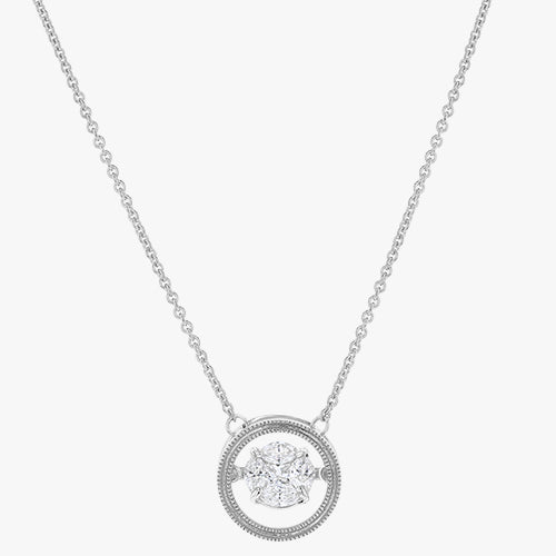 Rumba Dancing Diamond Necklace - 18K Gold | VS Clarity