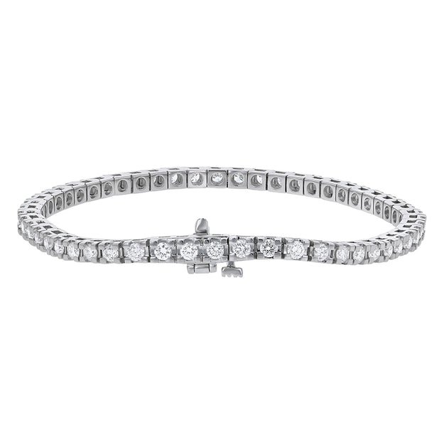 3 Carat Diamond Tennis Bracelet VS quality diamond round stone 14K 18K gold