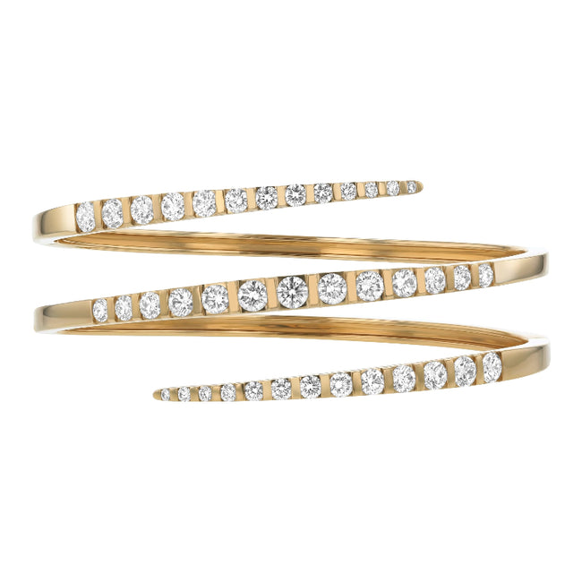 Graduated Diamond Spiral Cuff - Lab Grown Diamonds | VS Clarity