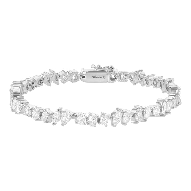 VS clarity Diamonds Multi Shape Tennis Bracelet