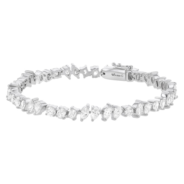 VS clarity Diamonds Multi Shape Tennis Bracelet