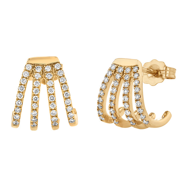 Hoop Family Diamond Earrings - 18K Gold | VS Clarity