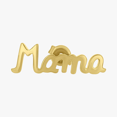 Mama Stud Earring Unique Yellow Gold Statement