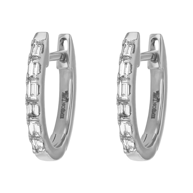 Huggie Baguette Earrings - 18K Gold | VS Clarity
