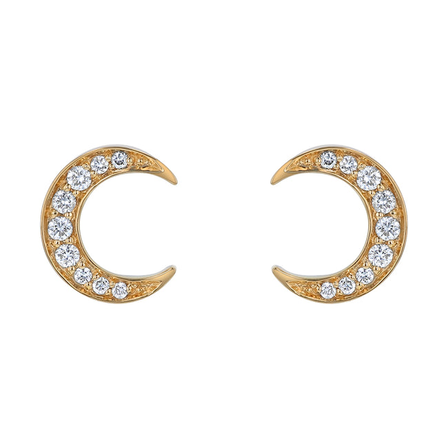 Crescent Moon Studs - Lab Grown Diamonds | VS Clarity