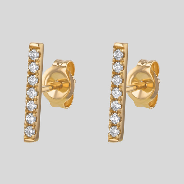 Diamond Line earring VS quality diamond 18K gold rose white yellow