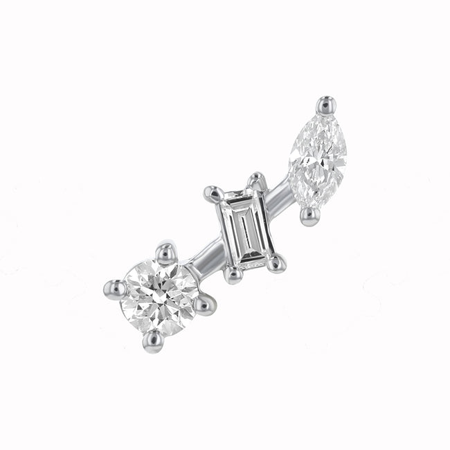 Multi Shape Diamond Stud - 18K Gold | VS Clarity