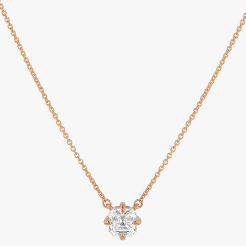 Asscher Cut Diamond Solitaire Pendant