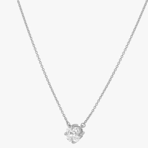 Asscher Cut Diamond Solitaire Pendant